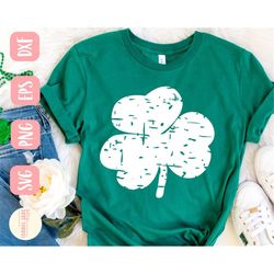clover svg design -st patricks shirt svg file for cricut - distressed clover svg - digital download