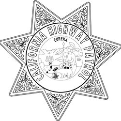 california highway patrol badge vector file black white vector outline or line art file