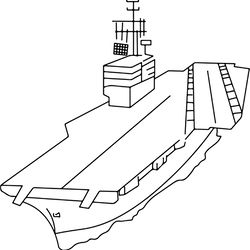 Aircraft Carrier line art vector file Black white vector outline or line art file