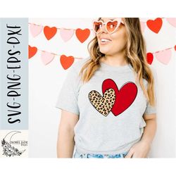 leopard heart svg design - heart svg file for cricut - leopard print svg - digital download
