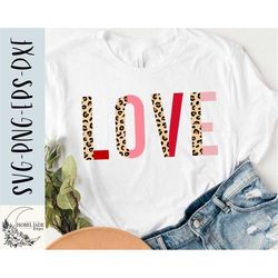 valentine svg design - love leopard svg file for cricut - valentine shirt svg - leopard print letters digital download