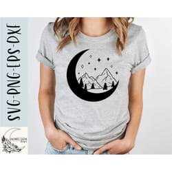 moon mountains svg, moon svg, mountains svg, mountains are calling svg, hiking svg, svg,png, eps, dxf, , instant downloa