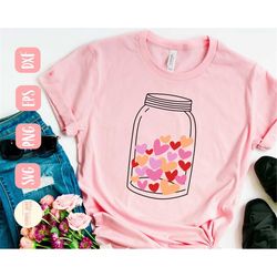 mason jar svg design - love hearts svg file for cricut - mason jar heart svg - digital download