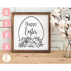 easter egg svg design - happy easter sign svg file for cricut - easter frame svg digital download