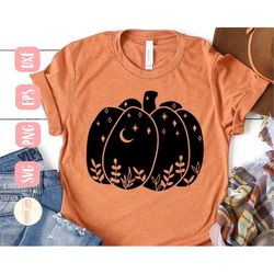 Halloween pumpkin SVG design - Celestial pumpkin SVG file for Cricut - Halloween Night SVG - Digital Download