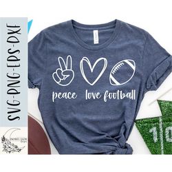football svg design - peace love football svg for cricut - fall football shirt svg - football cut file - eps png dxf svg