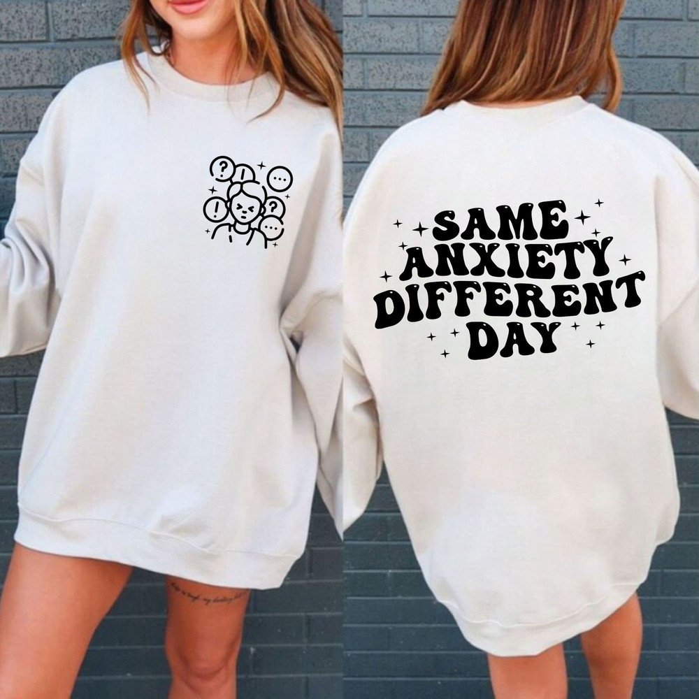 Same Anxiety Different Day SVG, Motivational Svg, Mom Svg, Strong Women Svg, Women T-Shirt, Wavy Stacked Svg, Dxf Eps Png Silhouette Cricut - 1.jpg
