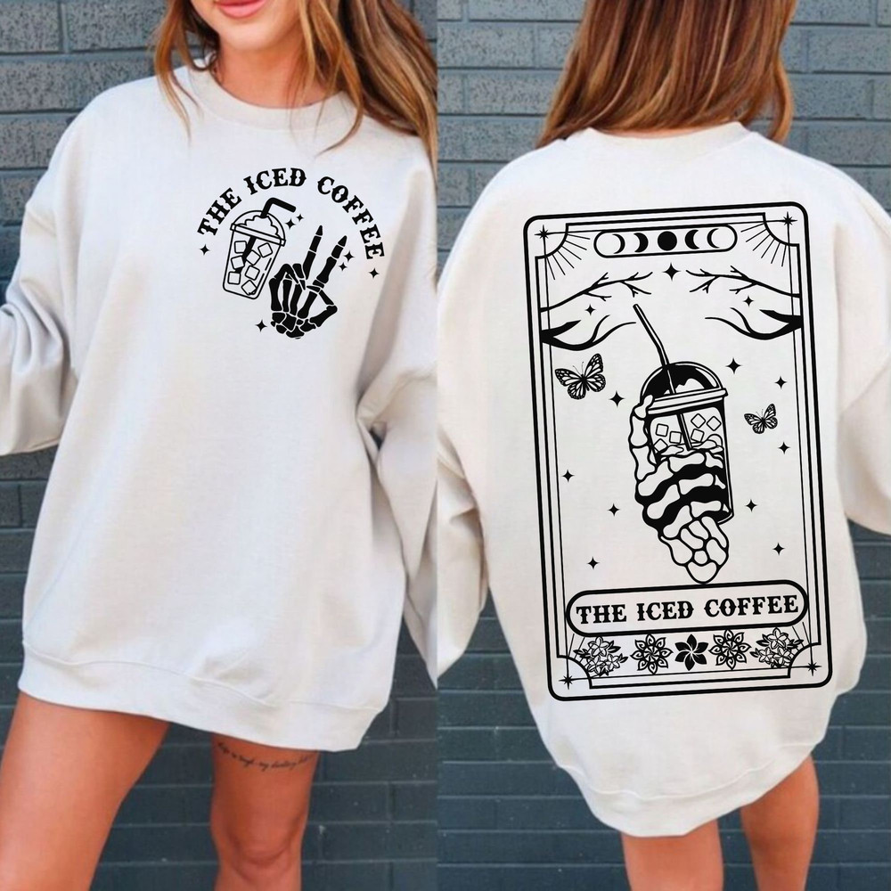 The Iced Coffee Tarot Card SVG, Iced Coffee tarot svg, Skull coffee svg, Coffee tarot card svg, Coffee skull svg, Iced Coffee svg - 1.jpg