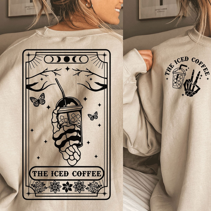 The Iced Coffee Tarot Card SVG, Iced Coffee tarot svg, Skull coffee svg, Coffee tarot card svg, Coffee skull svg, Iced Coffee svg - 3.jpg