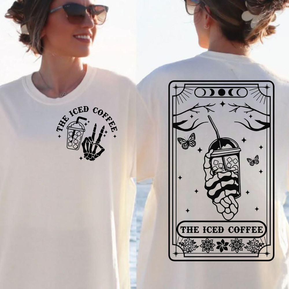 The Iced Coffee Tarot Card SVG, Iced Coffee tarot svg, Skull coffee svg, Coffee tarot card svg, Coffee skull svg, Iced Coffee svg - 4.jpg