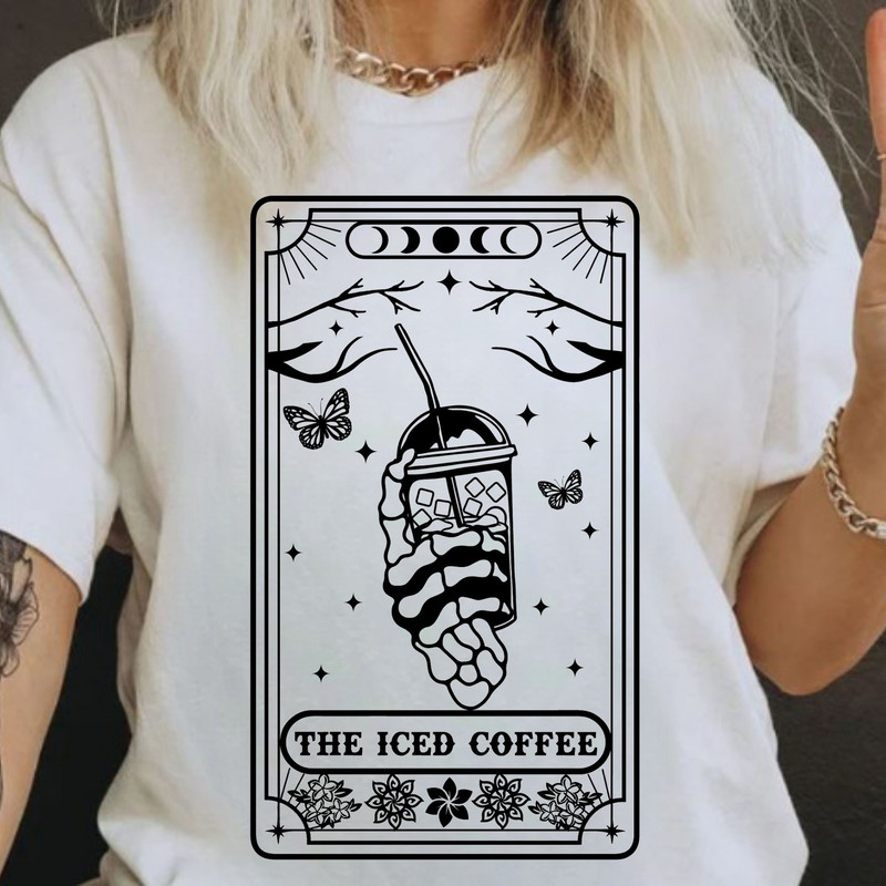 The Iced Coffee Tarot Card SVG, Iced Coffee tarot svg, Skull coffee svg, Coffee tarot card svg, Coffee skull svg, Iced Coffee svg - 5.jpg