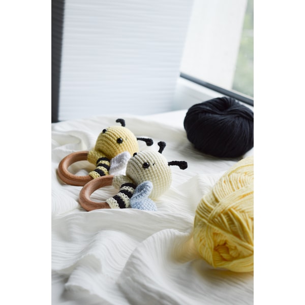 Honey bee crochet pattern cute baby rattle for beginner, 1th | Inspire ...