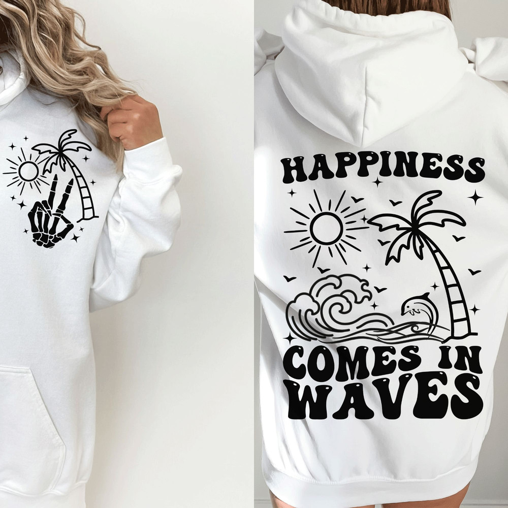 Happiness Comes in Waves SVG, Summer Shirt Svg, Positive Svg, Waves Svg, Beach Svg, Summer Vacay Vibe svg, Png - 1.jpg