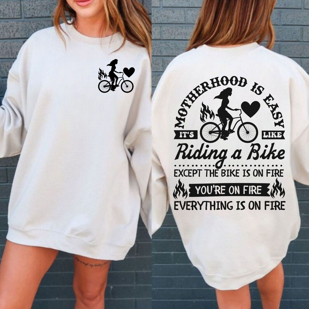 Motherhood is easy svg, It's like riding a bike svg, Motherhood svg, Being a mom is easy svg, Funny motherhood skull svg, Mom Life Svg - 3.jpg