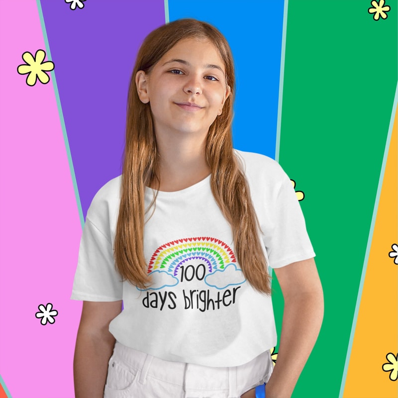 100 Days of School SVG, 100 Days Brighter SVG, 100 Hearts SVG, 100th Day of School Rainbow Svg, Silhouette, Cricut - 2.jpg