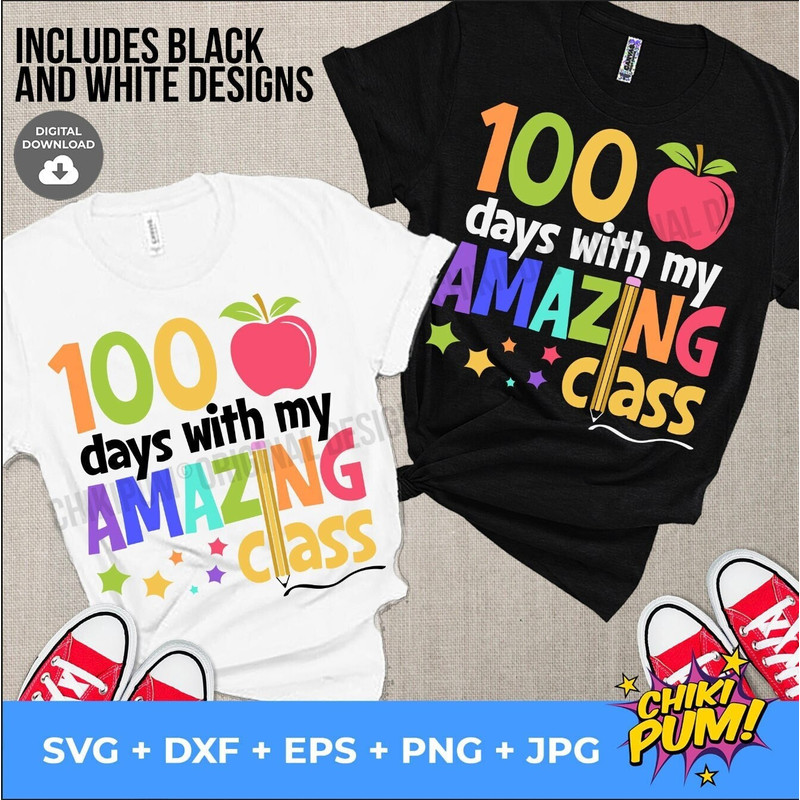 100 days with my amazing class SVG, 100 days of school SVG, 100th day of school shirt SVG - 1.jpg