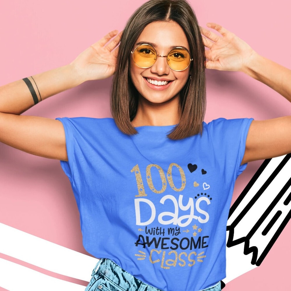 100 days with my awesome class svg, 100 days of School svg, Teacher svg, Cricut files (Includes Glitter PNG 300 dpi) - 4.jpg