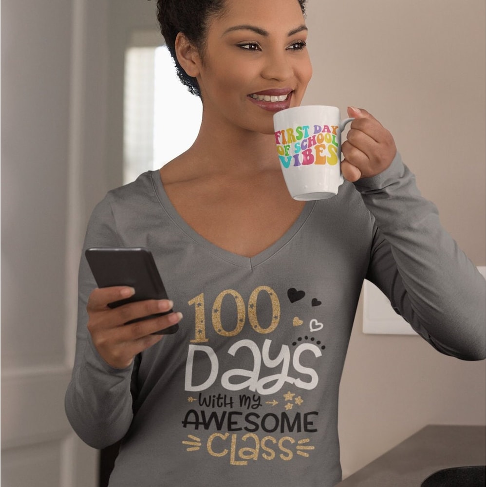 100 days with my awesome class svg, 100 days of School svg, Teacher svg, Cricut files (Includes Glitter PNG 300 dpi) - 5.jpg