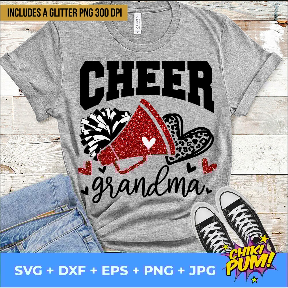Cheer Grandma Svg, Football Leopard Print Heart Svg, Leopard Glitter Red Cheerleader Svg, Cheer Group Shirts Svg, Iron On Png - 10.jpg