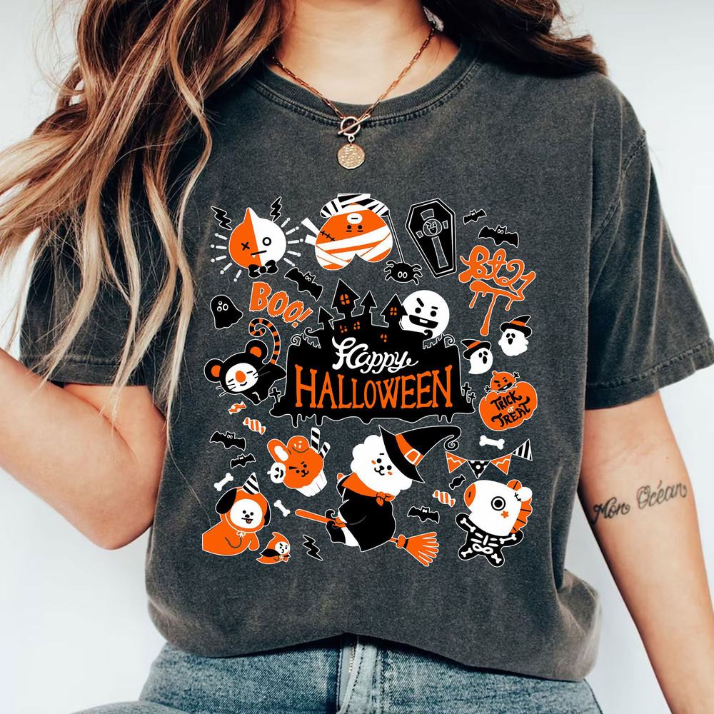 BTS BT21 Boo Shirt, BTS BT21 Halloween Shirt, Bt21 All characters Tee, Gift For Army, BT21 Spooky Season Sweatshirt, Kpop Bangtan shirt - 2.jpg