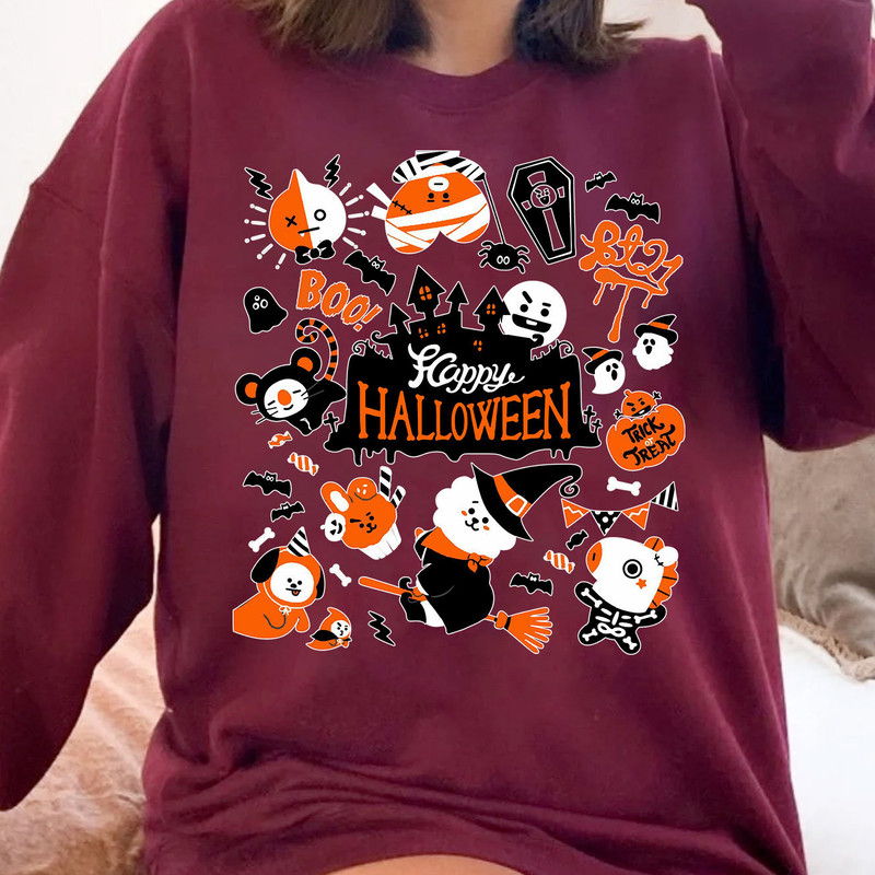 BTS BT21 Boo Shirt, BTS BT21 Halloween Shirt, Bt21 All characters Tee, Gift For Army, BT21 Spooky Season Sweatshirt, Kpop Bangtan shirt - 4.jpg