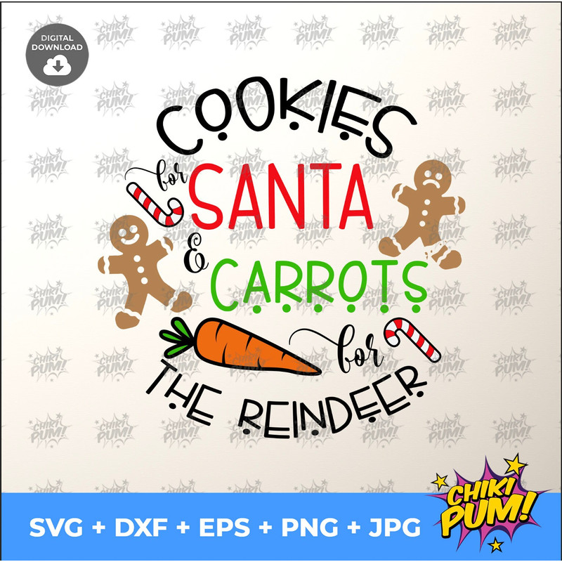 Cookies for Santa Carrots for the Reindeer Svg, Christmas Plate Svg, Kids Christmas Svg, Farmhouse Svg, Cricut, Png, Dxf, Eps, Jpg - 3.jpg
