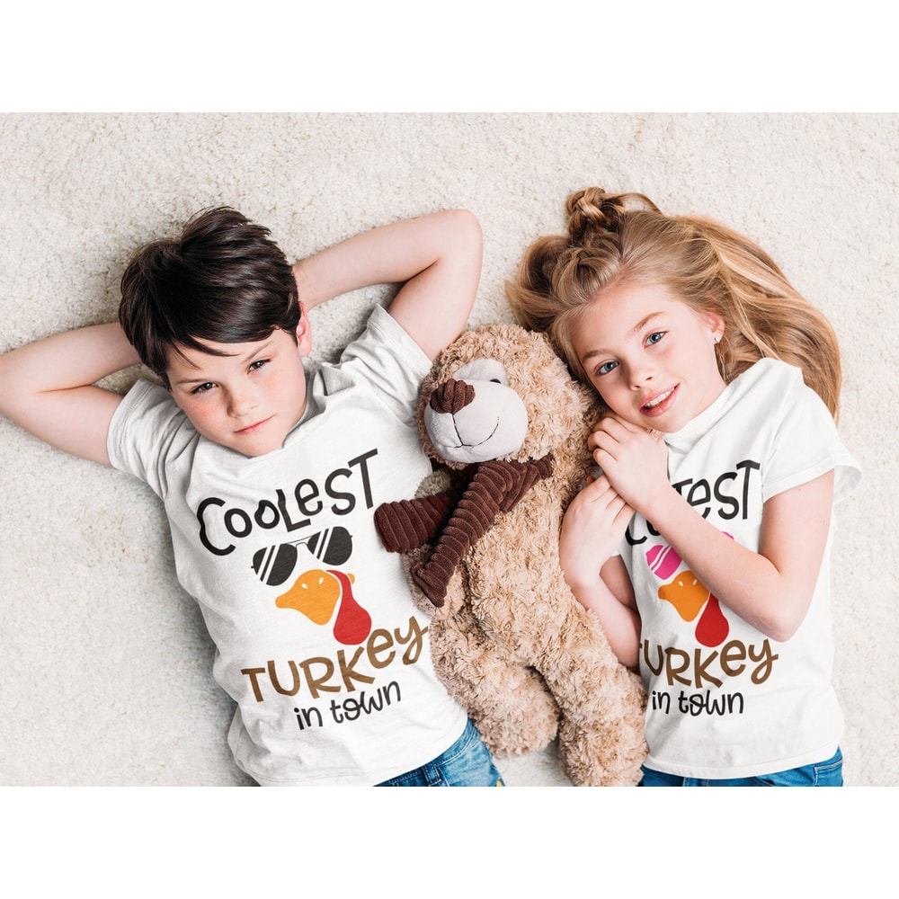 Coolest Turkey in Town SVG, Cutest turkey in town SVG, Thanksgiving Kids - 2.jpg