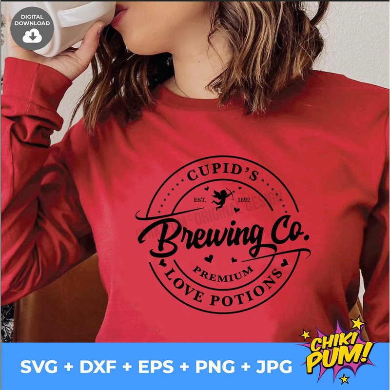 Cupid's Brewing Co SVG, Valentines Day shirt SVG, Valentine SVG, Love Potions - 1.jpg