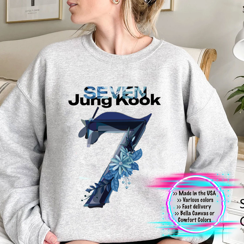 JungKook Seven Tshirt, BTS Jungkook Solo Sweatshirt, Jungkookie 7 Shirt, BTS merch, Kpop Bangtan OT7 Shirt, Gift For Army, Jungkook Bts Tee - 4.jpg