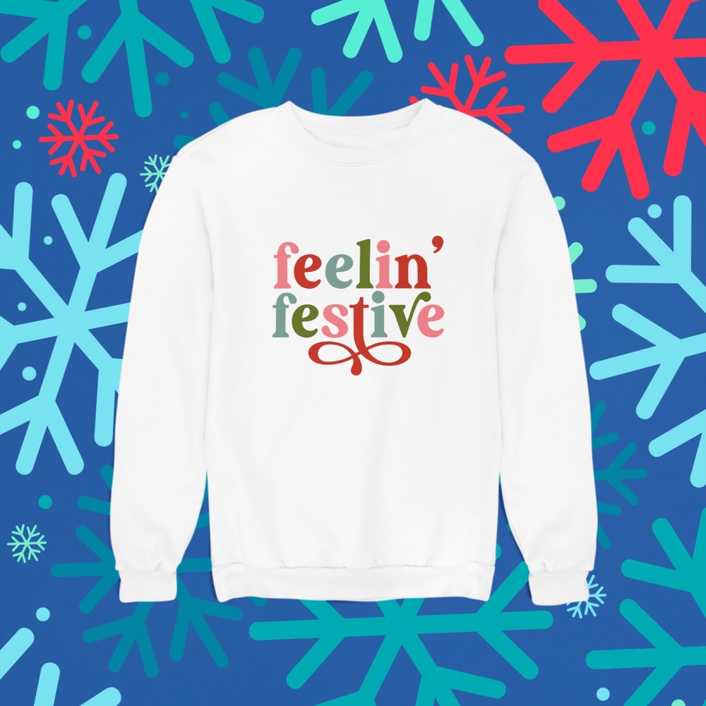 Feelin' Festive SVG PNG, Merry Christmas, Winter Sign Cut File, Feeling Festive svg, png, Svg, Sublimation, Cricut - 4.jpg