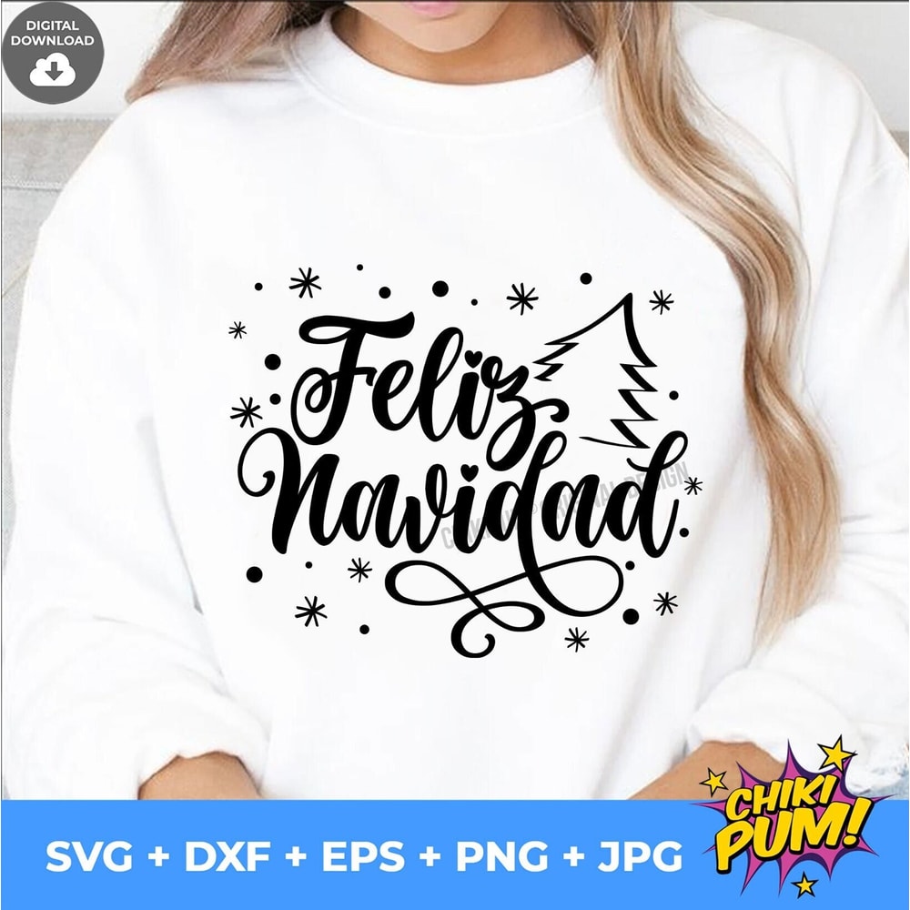 Feliz Navidad SVG, Spanish Christmas svg, Merry Christmas SVG, Feliz Navidad Saying Svg, Cricut, Silhouette Cut File - 1.jpg
