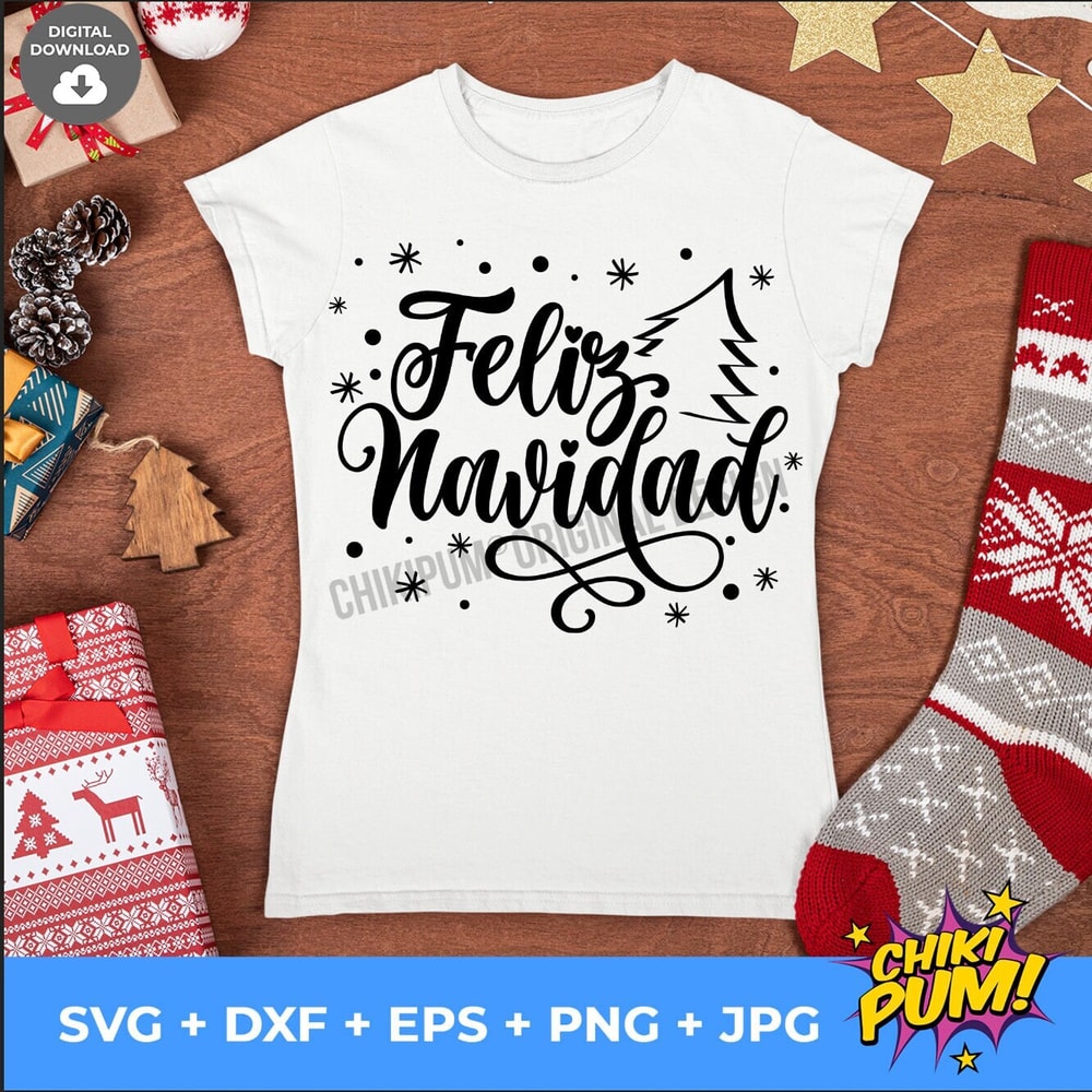 Feliz Navidad SVG, Spanish Christmas svg, Merry Christmas SVG, Feliz Navidad Saying Svg, Cricut, Silhouette Cut File - 4.jpg