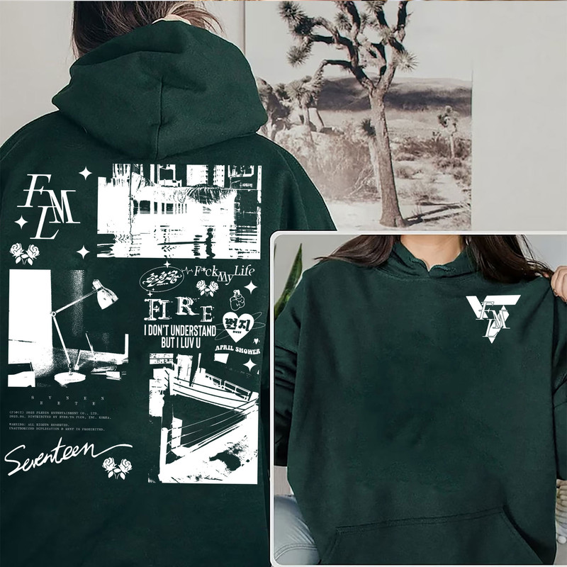 Retro Seventeen FML Shirt, Seventeen Kpop Sweatshirt, Seventeen FML Track List Shirt, Gift for Carat, Seventeen Merch, Seventeen Logo Tee - 2.jpg