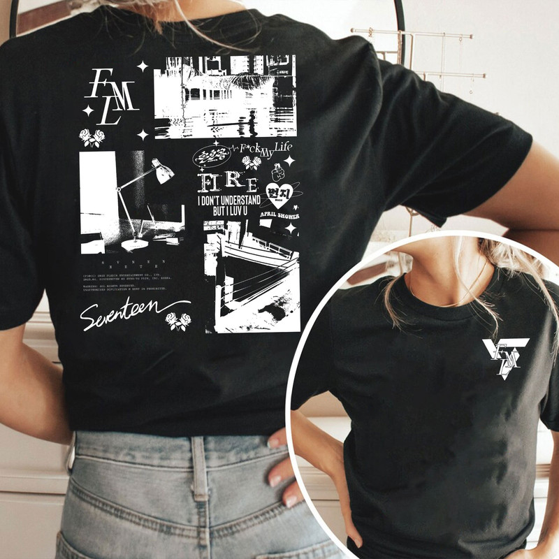 Retro Seventeen FML Shirt, Seventeen Kpop Sweatshirt, Seventeen FML Track List Shirt, Gift for Carat, Seventeen Merch, Seventeen Logo Tee - 4.jpg