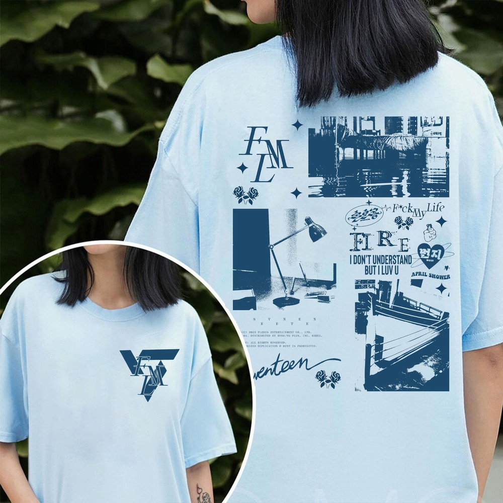 Retro Seventeen FML Shirt, Seventeen Kpop Sweatshirt, Seventeen FML Track List Shirt, Gift for Carat, Seventeen Merch, Seventeen Logo Tee - 5.jpg