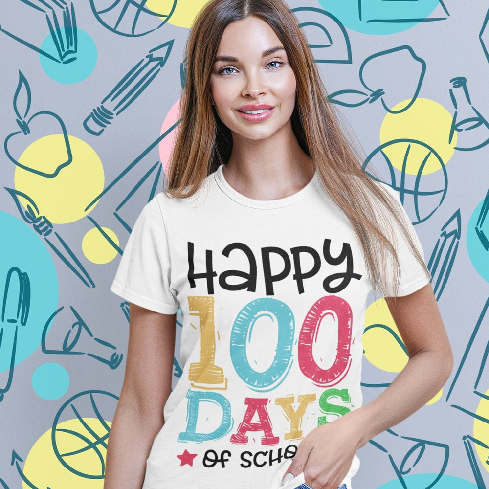 Happy 100 Days of School SVG, Happy 100 Days svg png, 100th Day School Shirt Design, Teacher 100 days svg, School svg, Cricut & Silhouette - 2.jpg