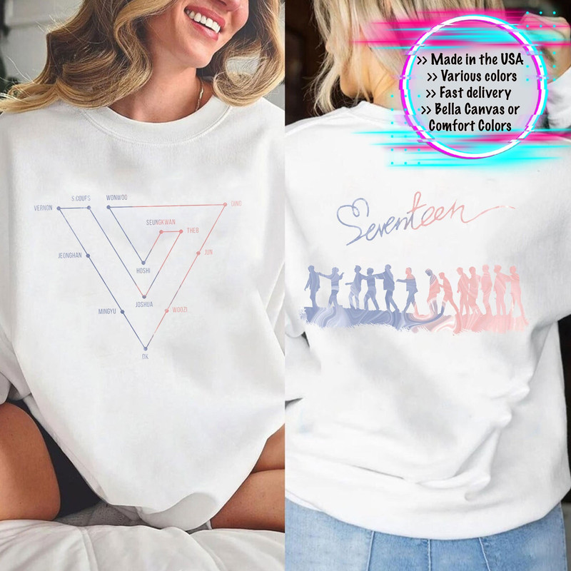 Seventeen Logo Members Shirt, Seventeen Kpop Sweatshirt, Seventeen Merch, Seventeen Carart Tee, Seventeen Mingyu,SCoups,Jeonghan,Jun,The8 - 1.jpg