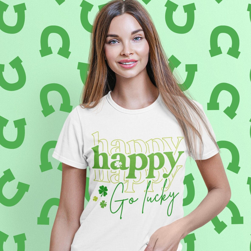Happy Go Lucky SVG, Retro svg, St Patrick's Day SVG, Funny St Patricks Day svg, Irish svg, Shamrock svg, Lucky shirt svg cut file - 4.jpg