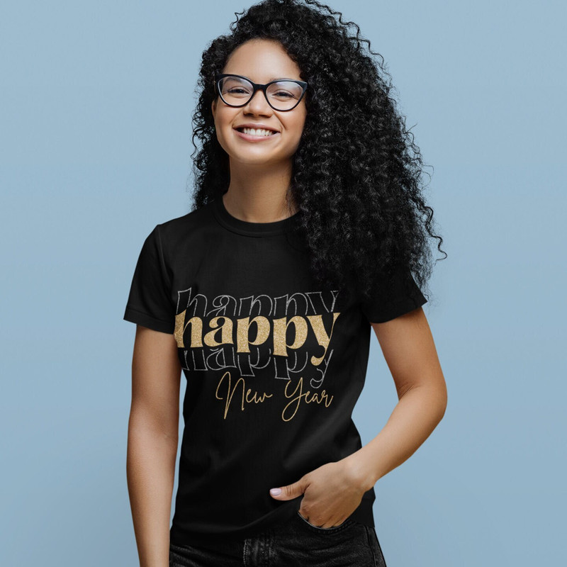 Happy Happy Happy New Year SVG, New Year Shirt SVG, Retro New Year SVG, Vintage Holiday Svg, Boho New Year - 5.jpg