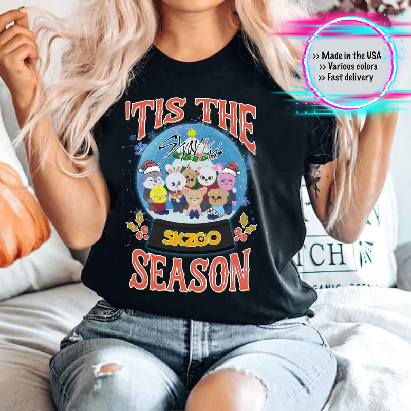 SKZOO Tis The Season Shirt, Stray Kids Skzoo Christmas Sweatshirt, Christmas In July Shirt, Kpop Stray Kids Xmas Shirt, Stay Gifts, Skz tee - 1.jpg