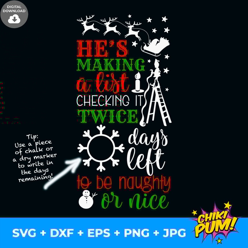 He's making a list svg, He is making a list svg, Christmas Countdown SVG, Christmas svg, Naughty list svg, Svg Files for Cricut Silhouette - 2.jpg