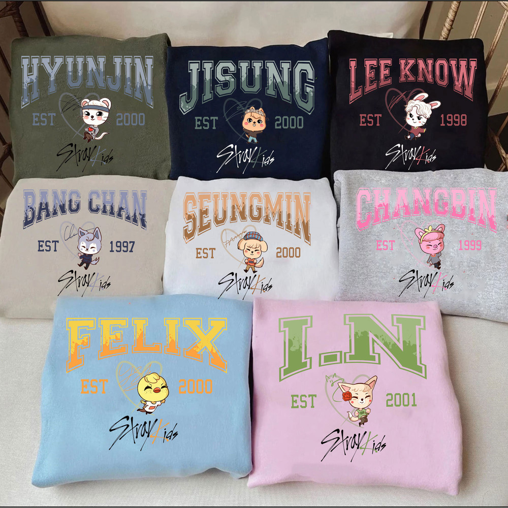 Stray Kids Members shirt, Stray Kids SKZOO Sweatshirt, Stray Kids Signatures, Stay Gifts, Stray Kids Merch, Kpop shirt, SKZ bang chan,felix - 2.jpg