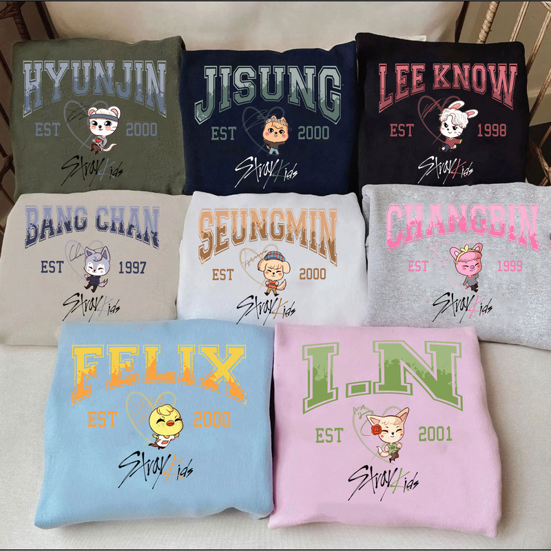Stray Kids Members shirt, Stray Kids SKZOO Sweatshirt, Stray Kids Signatures, Stay Gifts, Stray Kids Merch, Kpop shirt, SKZ bang chan,felix - 2.jpg