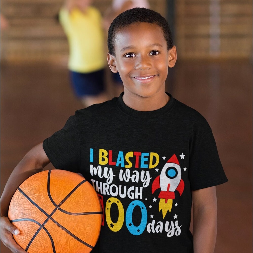 I Blasted My Way Through 100 Days SVG, 100th Day of School SVG, Boy School Shirt, dxf eps png jpg Silhouette Cricut - 3.jpg