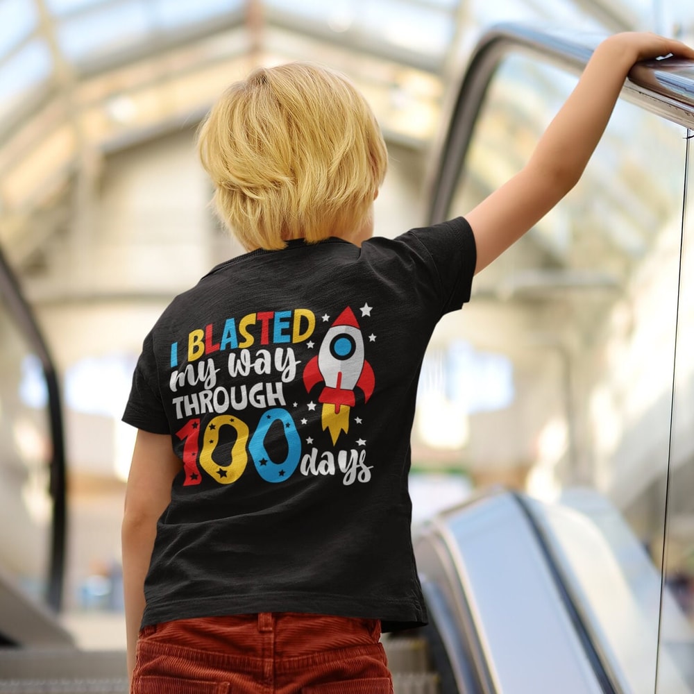 I Blasted My Way Through 100 Days SVG, 100th Day of School SVG, Boy School Shirt, dxf eps png jpg Silhouette Cricut - 4.jpg