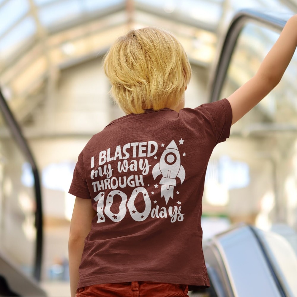 I Blasted My Way Through 100 Days SVG, 100th Day of School SVG, Boy School Shirt, dxf eps png jpg Silhouette Cricut - 3.jpg