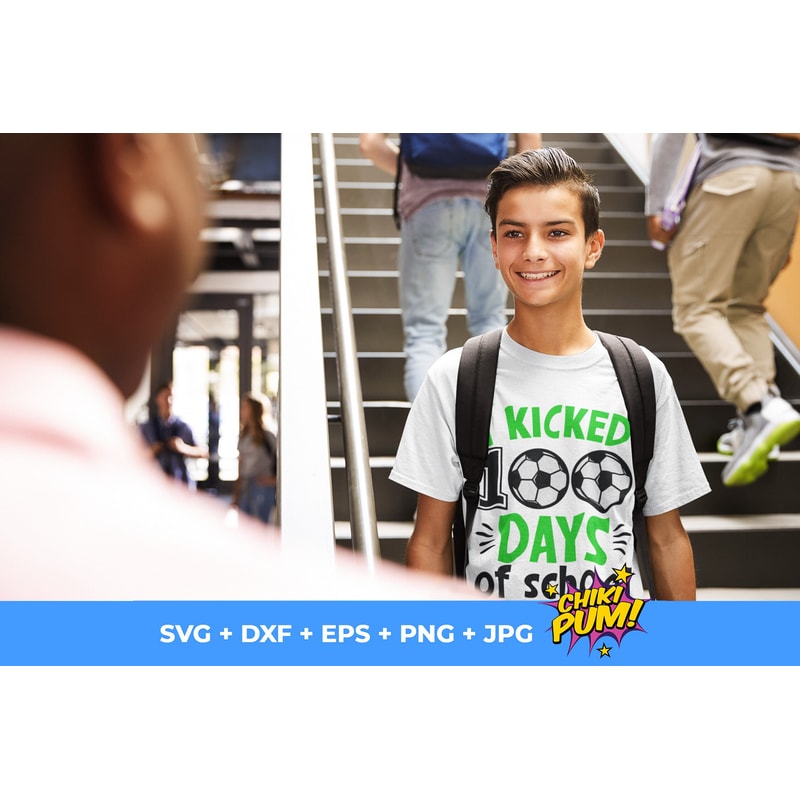 I Kicked 100 days of school SVG, 100 days of school SVG, 100 days boy shirt design, Soccer svg png - 2.jpg