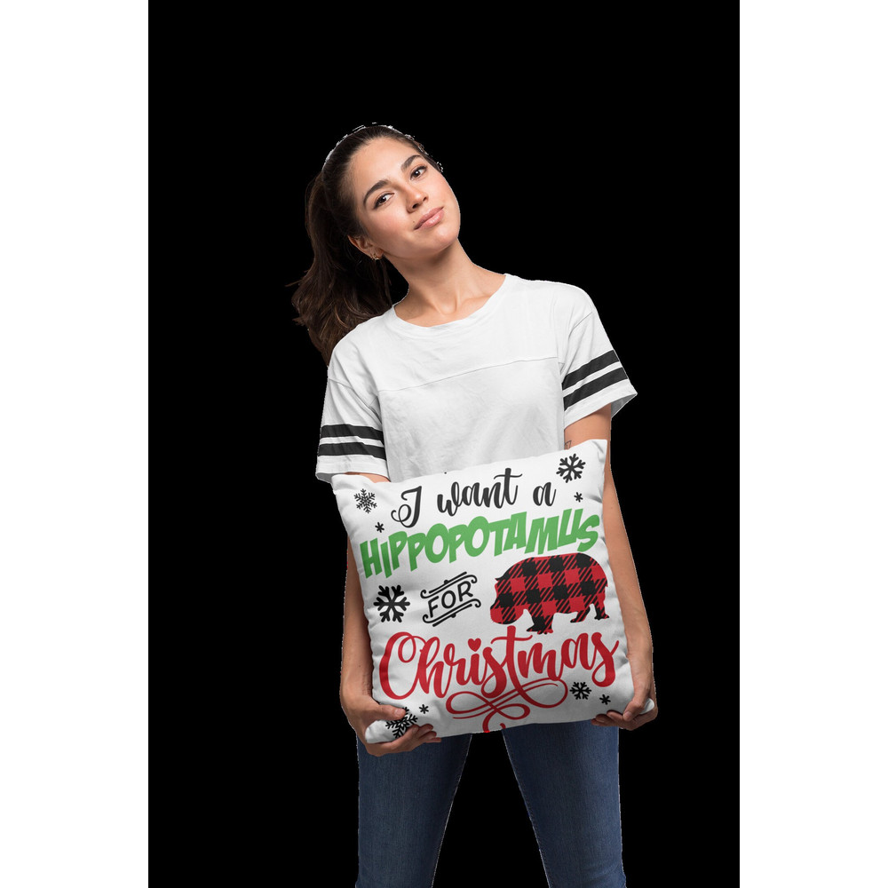 I Want A Hippopotamus For Christmas SVG, Hippo svg, Buffalo Plaid Print SVG - 2.jpg