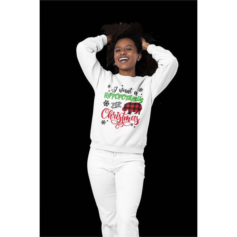 I Want A Hippopotamus For Christmas SVG, Hippo svg, Buffalo Plaid Print SVG - 4.jpg