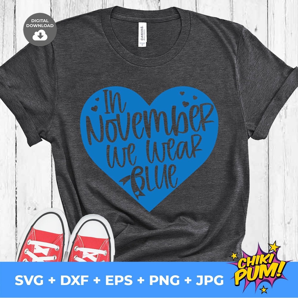 In November we wear blue SVG, Blue November, Diabetes awareness SVG, Blue ribbon SVG - 3.jpg